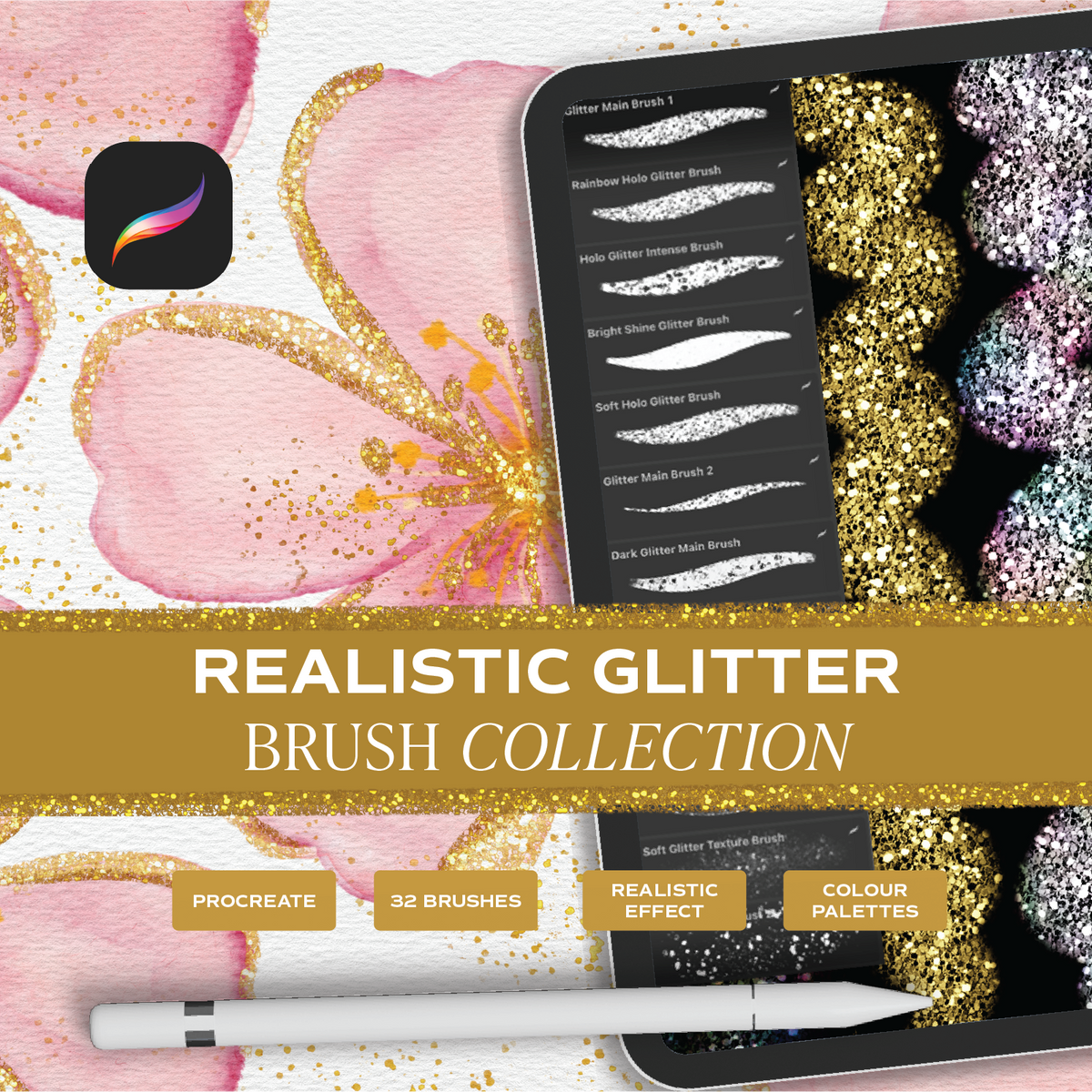 Realistic Digital Glitter Brush Set for Procreate – brushwithbree