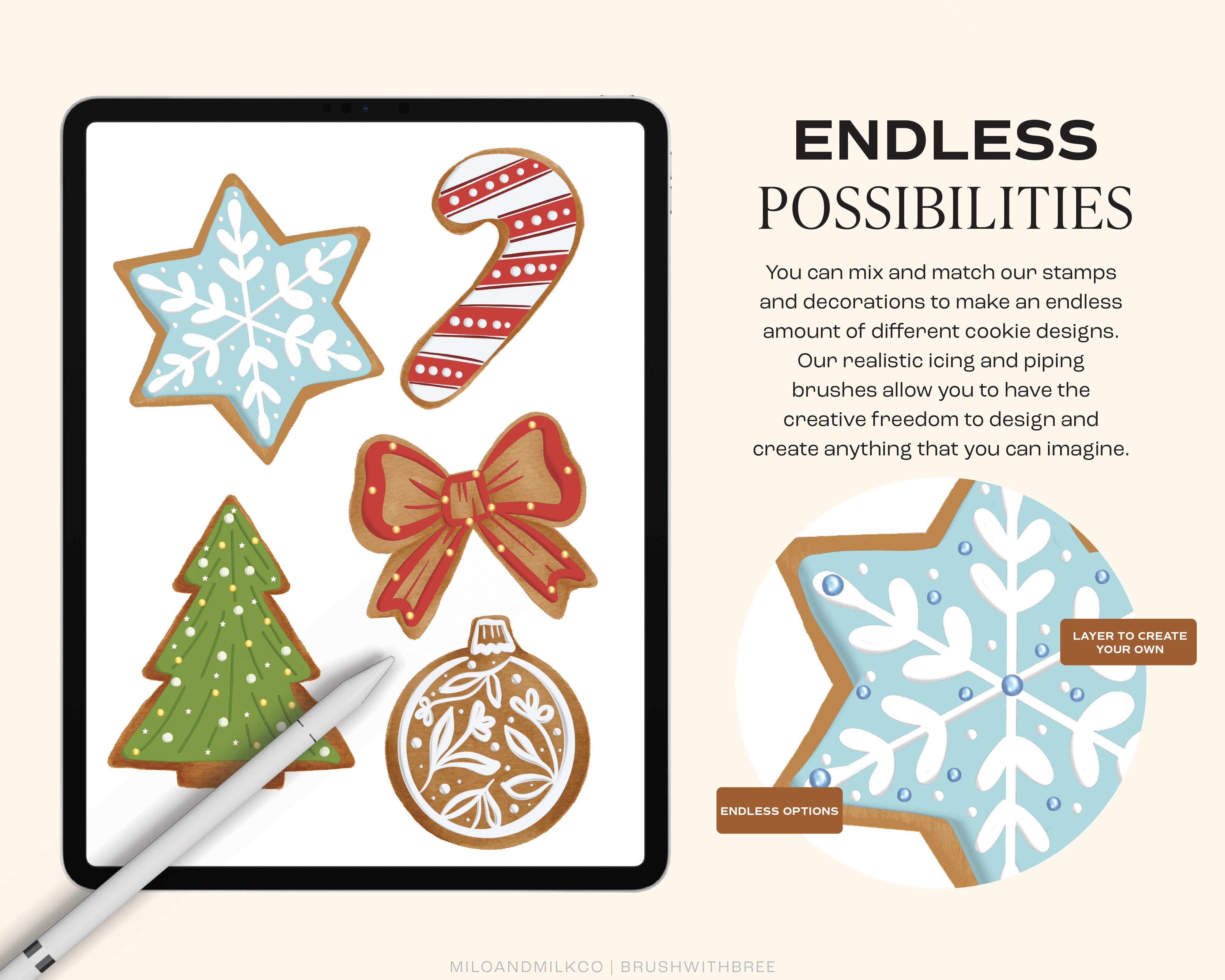 Christmas Cookies Creator for Procreate Brush Set