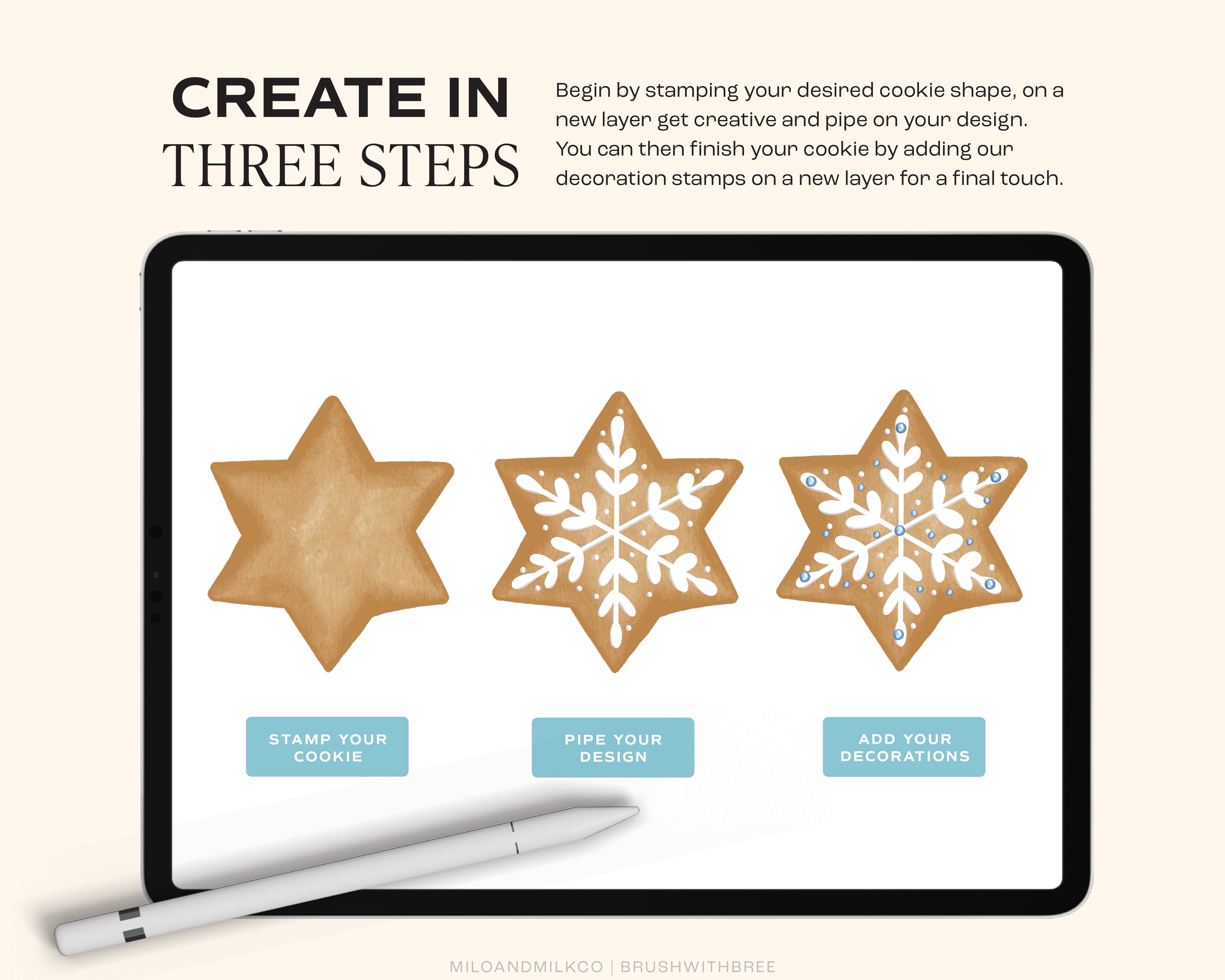 Christmas Cookies Creator for Procreate Brush Set