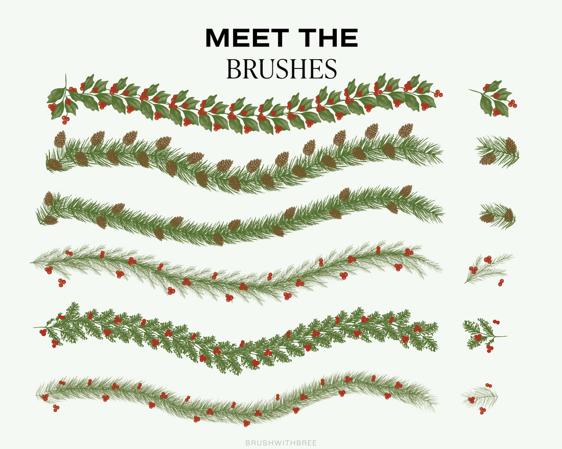 Wreath and Garlands for Procreate Brush Set