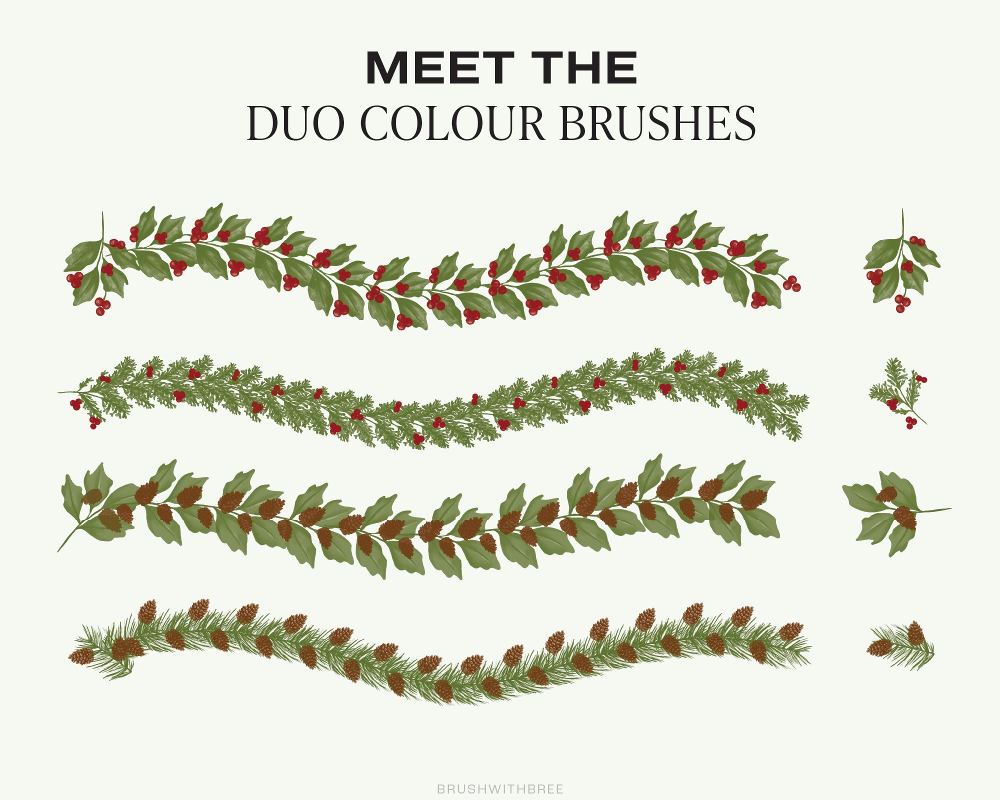 Wreath and Garlands for Procreate Brush Set