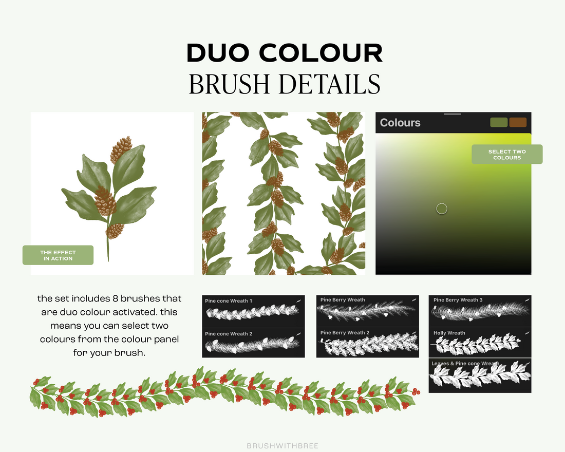 Wreath and Garlands for Procreate Brush Set