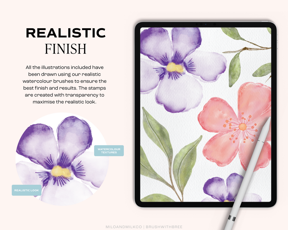 Watercolour Flower Stamp Procreate Brush Set