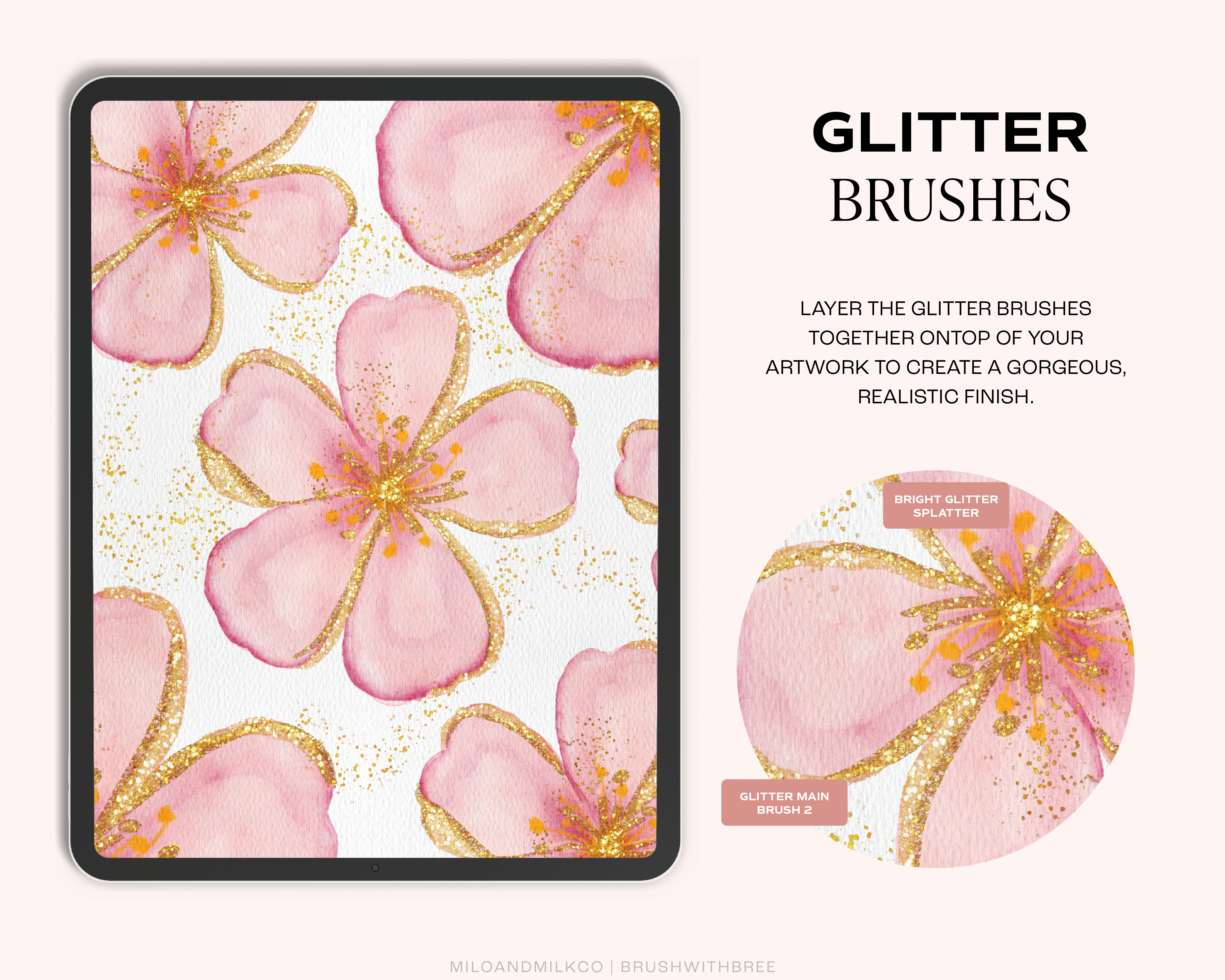 Realistic Glitter Procreate Brush Set