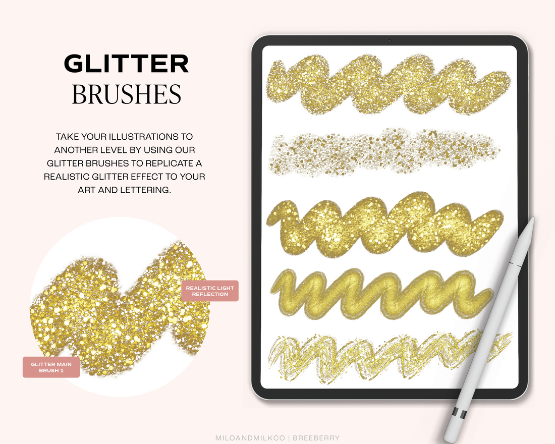 Realistic Glitter Procreate Brush Set