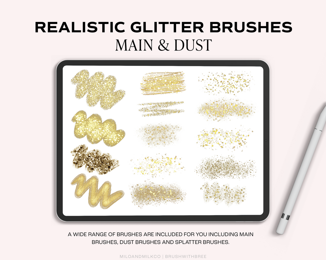 Realistic Glitter Procreate Brush Set