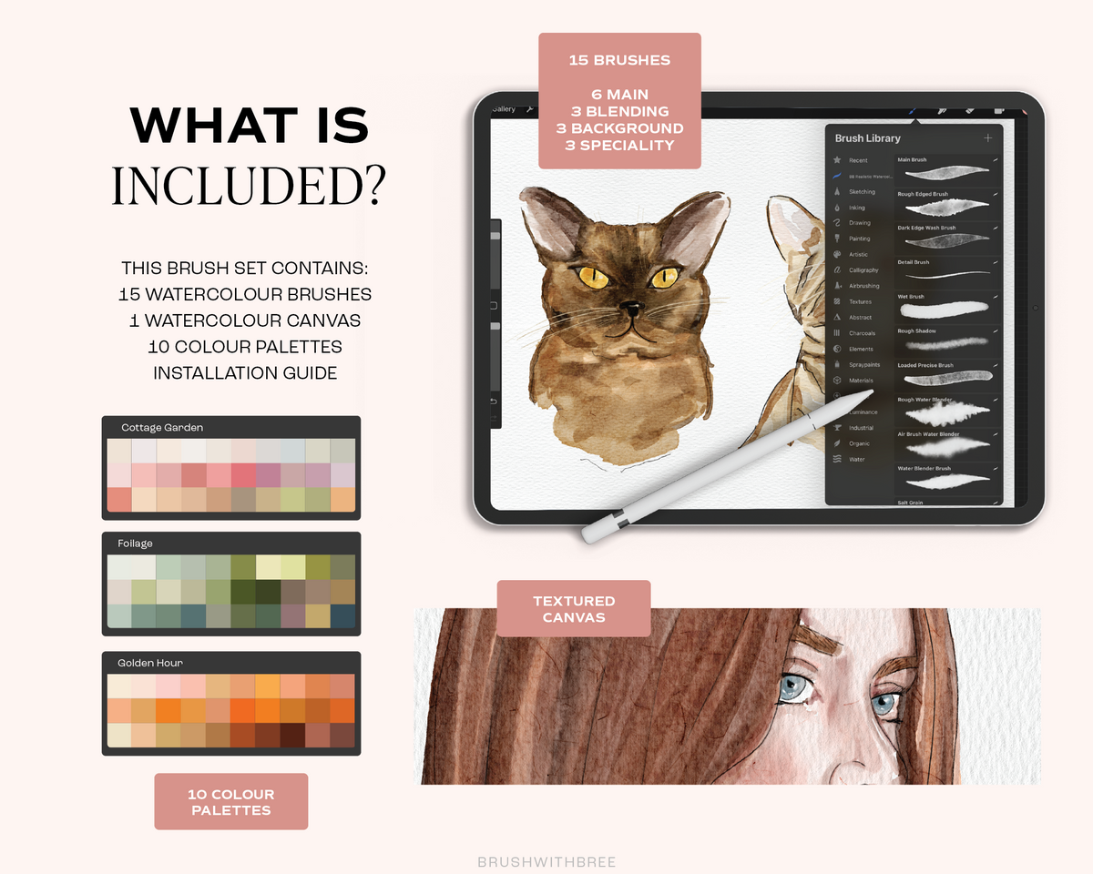 The Best Realistic Watercolour Brush Set for Procreate – brushwithbree