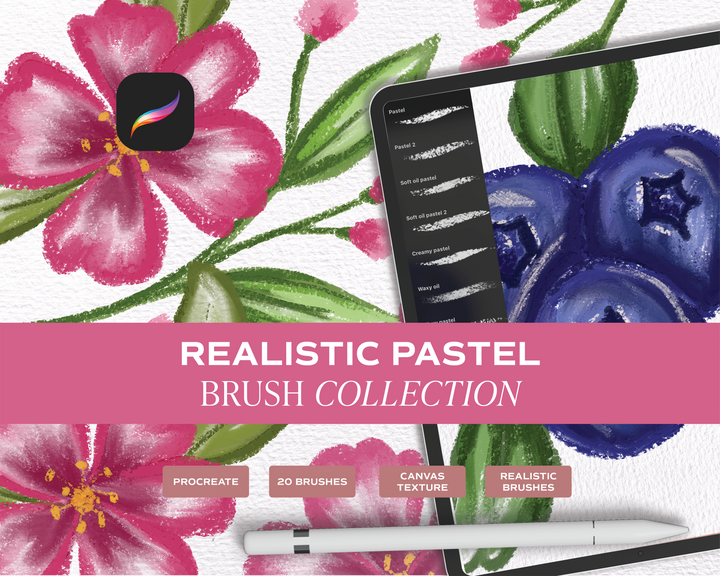 Realistic Pastel Procreate Brush Set