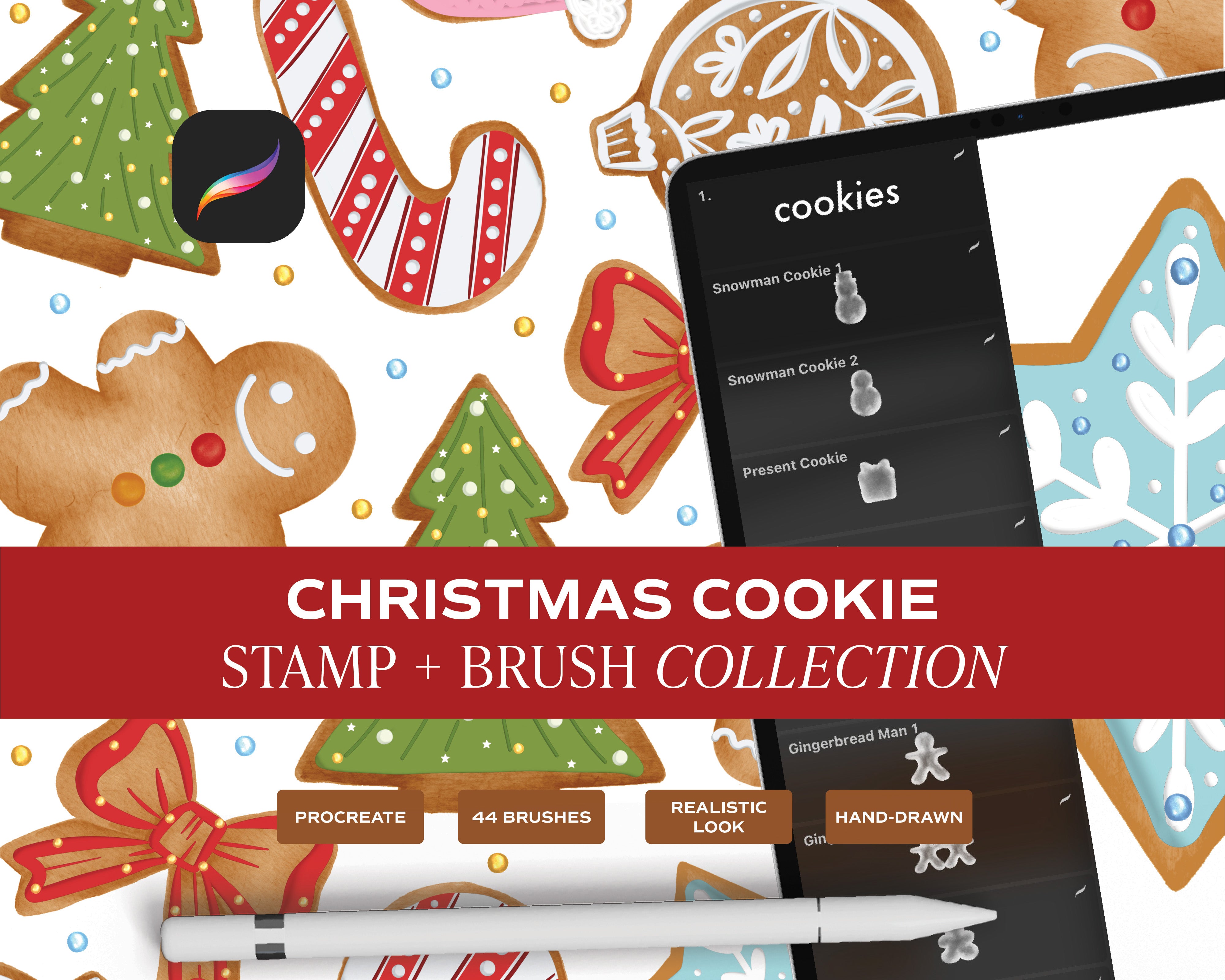 Christmas Cookies Creator for Procreate Brush Set